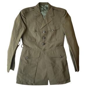 The Marine Shop Men Jacket 43L Olive Polyester Wool Dress Uniform Jacket U.S.M.C